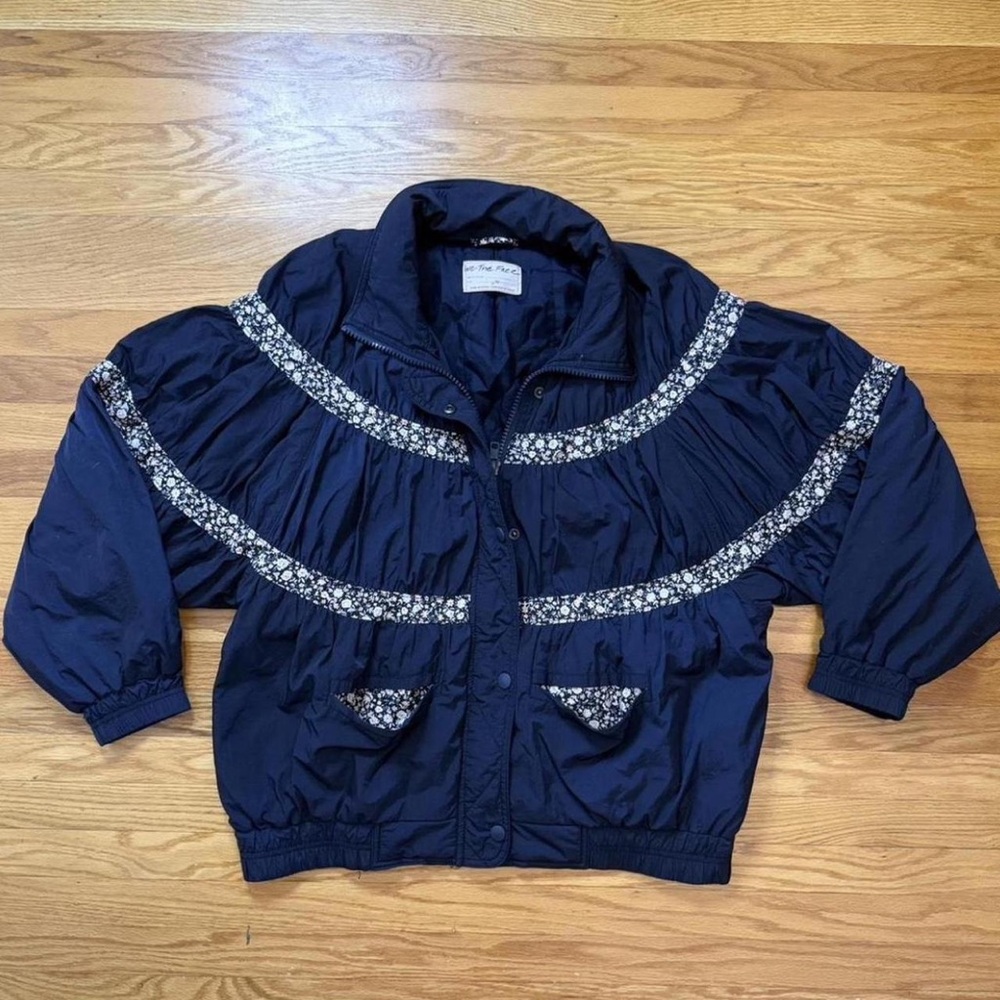 Free People Navy Floral Jacket